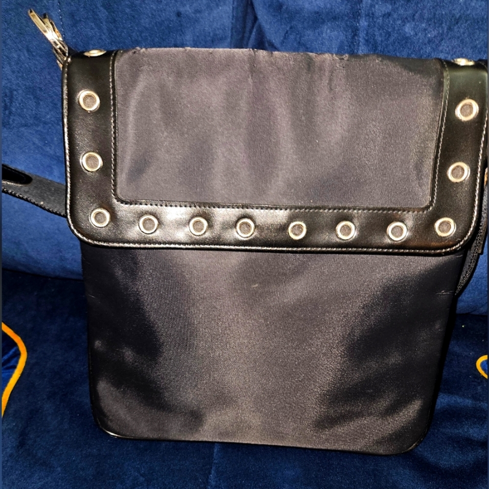 Black Shoulder Bag by INC with silver grommets